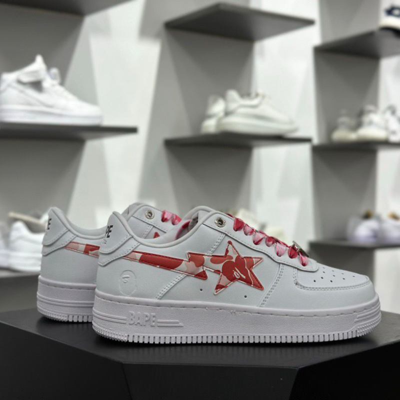 A Bathing Ape Bape Sta Low White ABC Camo Pink