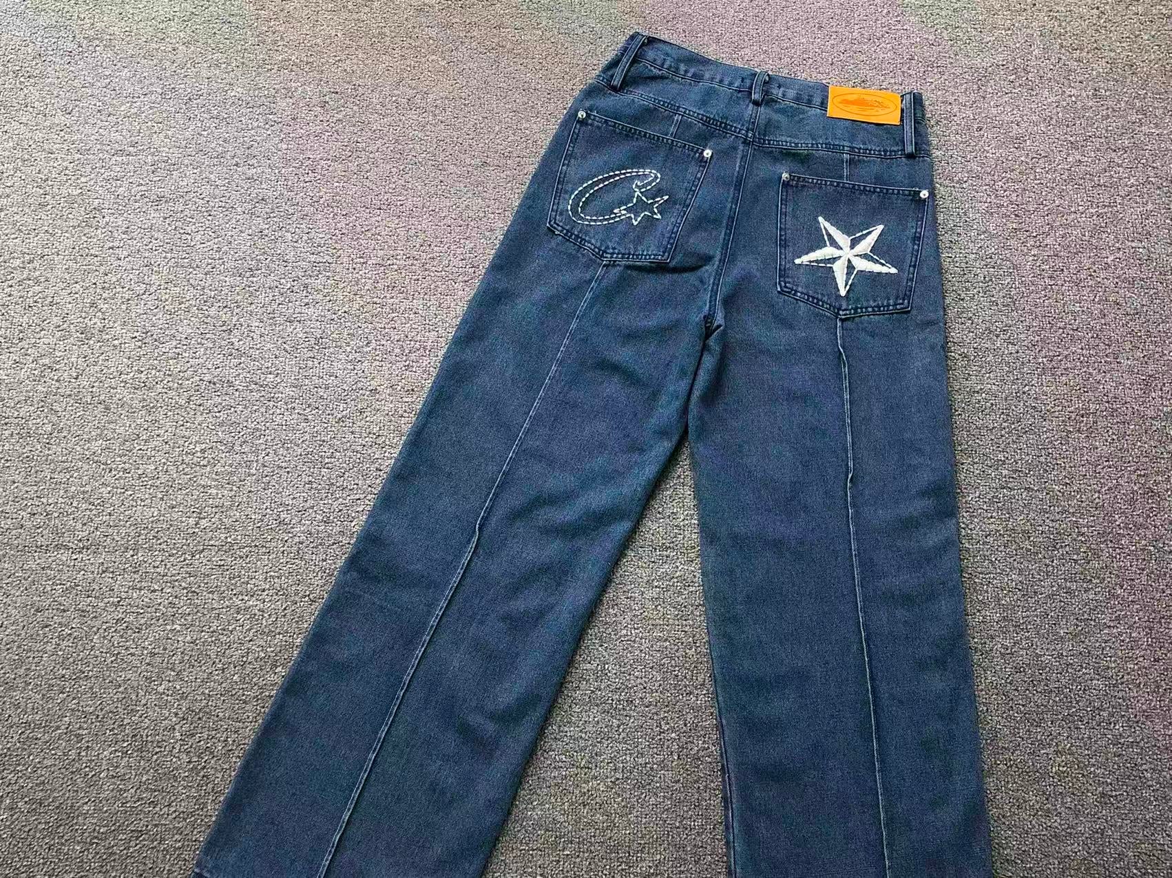Conjunto Jeans Corteiz C-Star Denim Jeans Blue