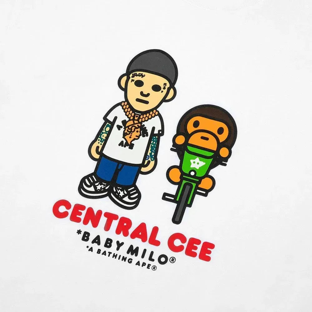 Camiseta BAPE x Syna by Central Cee Bax Milo White