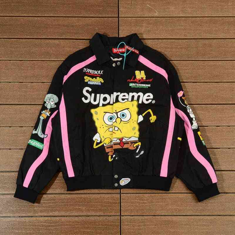 Jaqueta Supreme Jeff Hamilton Racing x Bob Esponja Preta