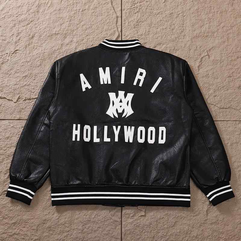 Jaqueta Amiri MA Hollywood BomberLeather Black