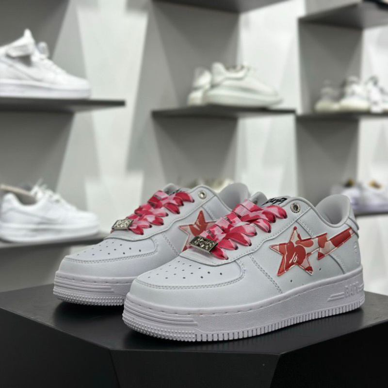 A Bathing Ape Bape Sta Low White ABC Camo Pink