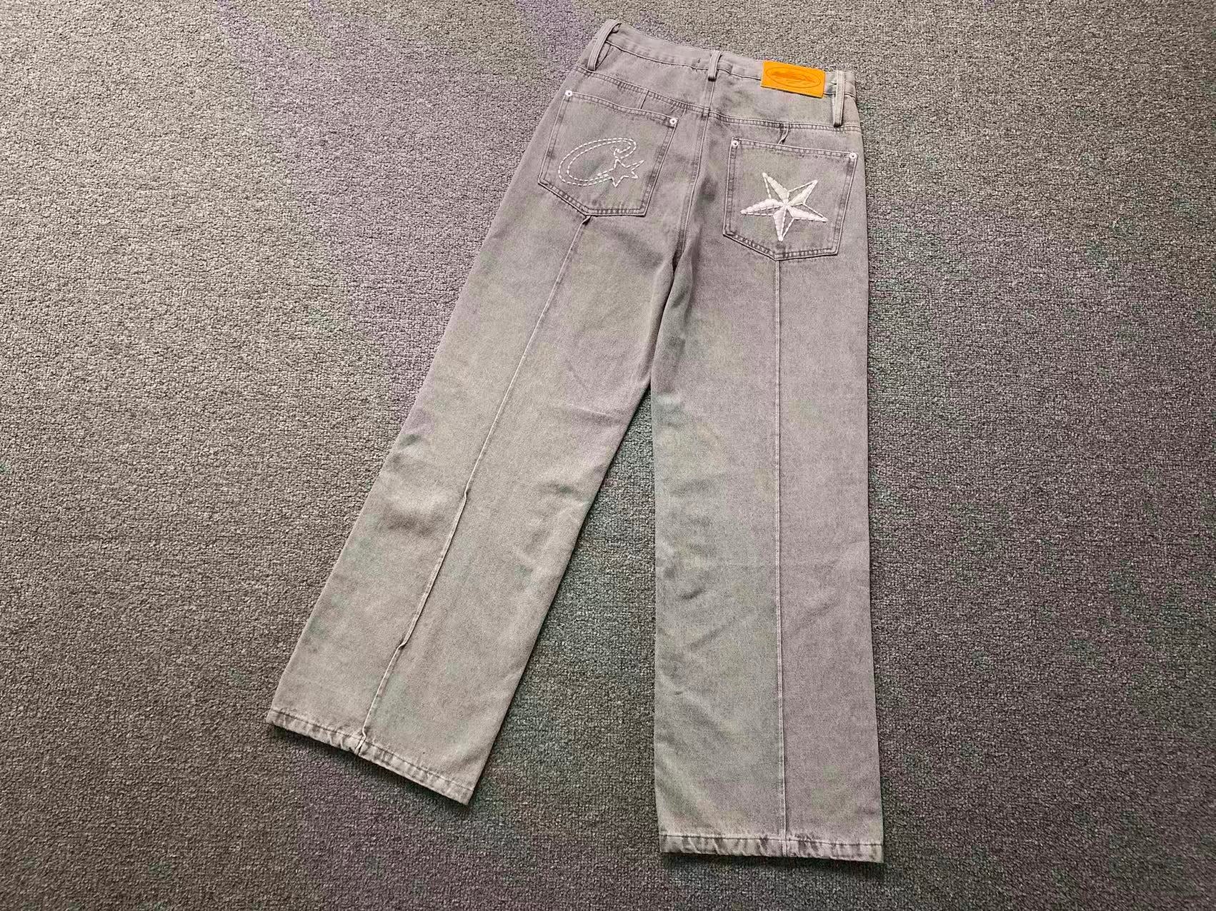Conjunto Jeans Corteiz C-Star Denim Jeans Grey