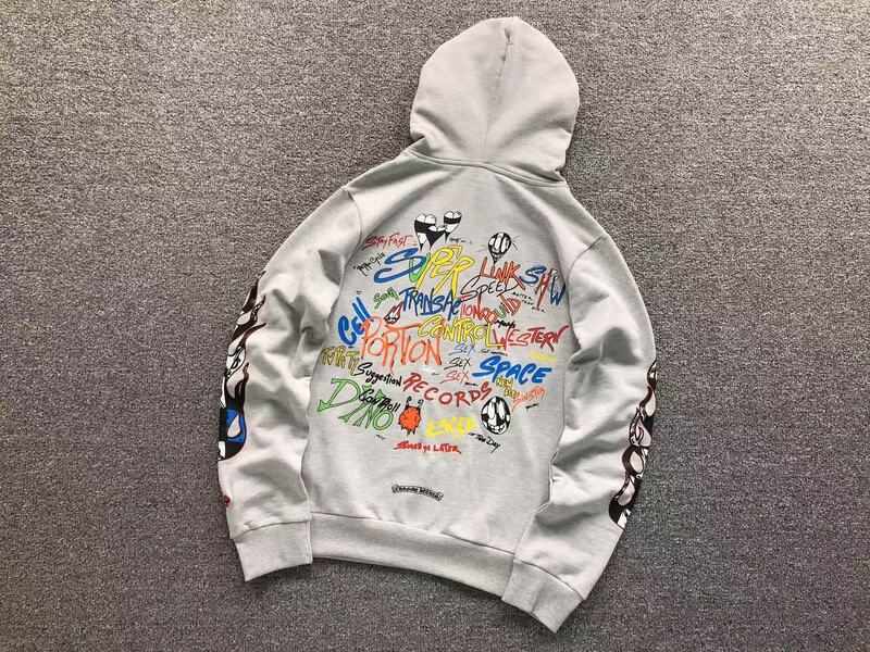 Moletom Chrome Hearts x Matty Boy Flames Cinza
