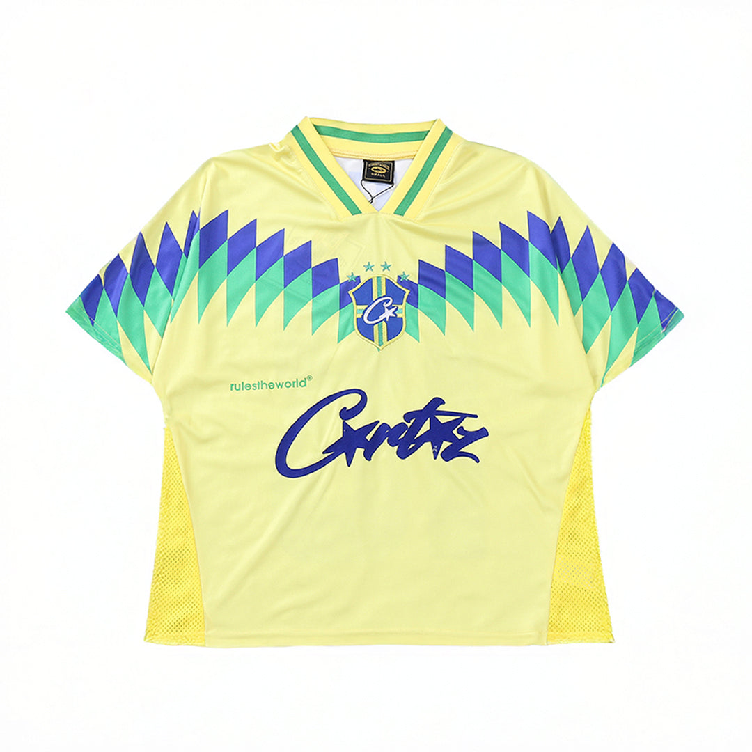Camiseta Corteiz Jersey American Club Brazil Yellow