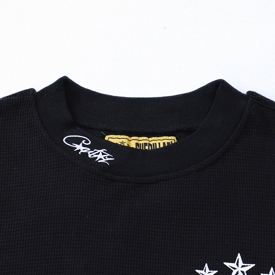 Camiseta Manga Longa Alcatraz 9 Stars Corteiz Black