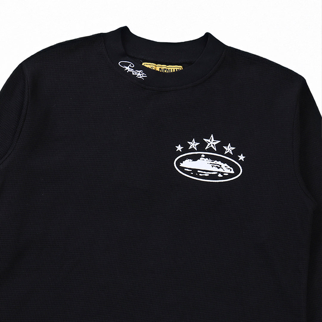 Camiseta Manga Longa Alcatraz 9 Stars Corteiz Black