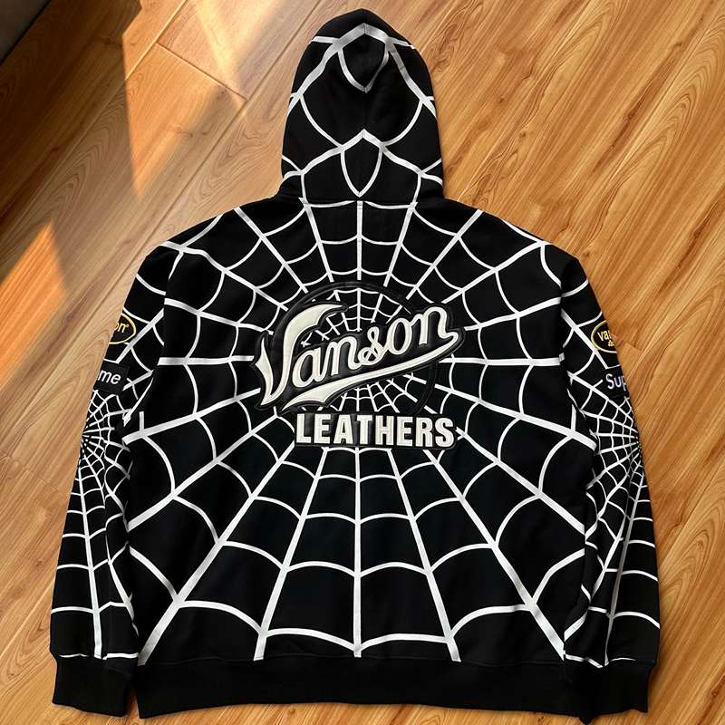 Moletom Vanson Leathers x Supreme Spider-Man Black