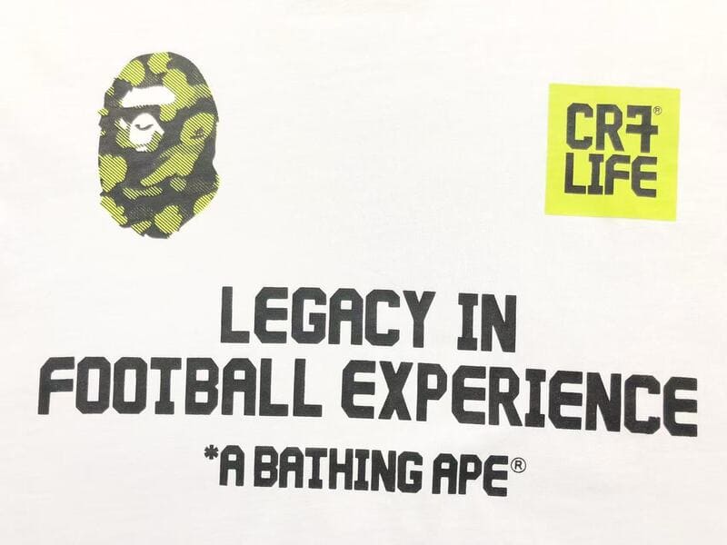 Camiseta BAPE x CR7Life Ronaldo 7 Branca