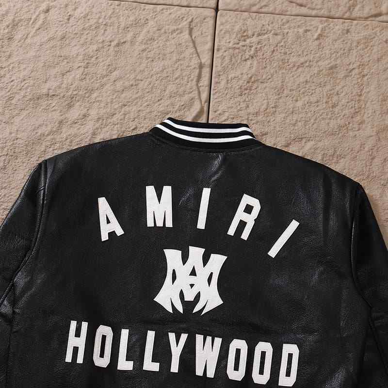 Jaqueta Amiri MA Hollywood BomberLeather Black
