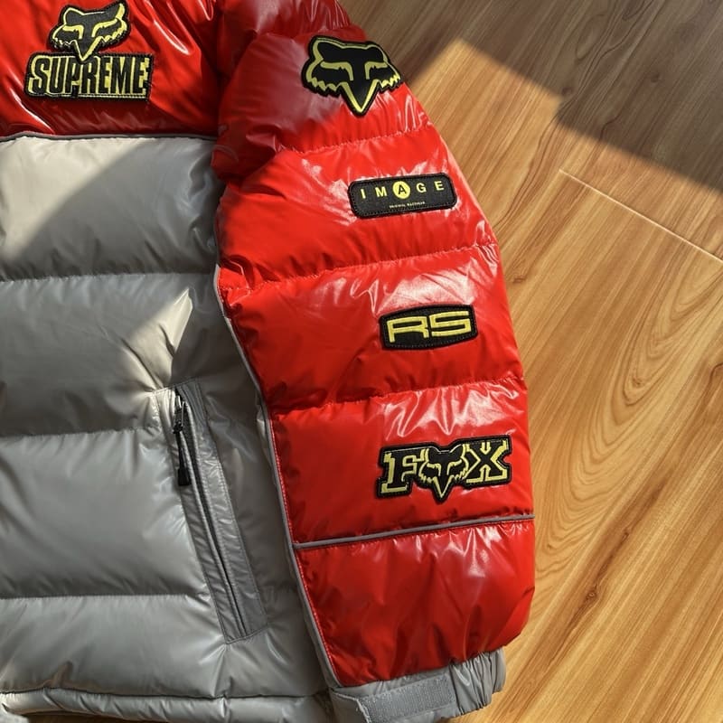 Jaqueta Supreme x Fox Racing Shiny Down Puffer White