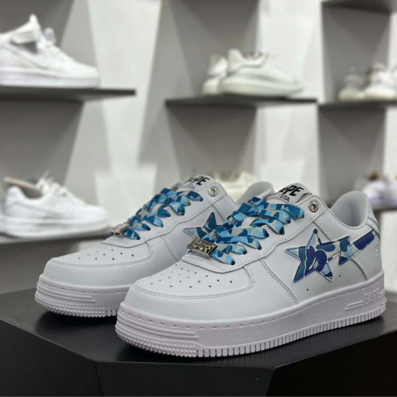 A Bathing Ape Bape Sta Low White ABC Camo Blue