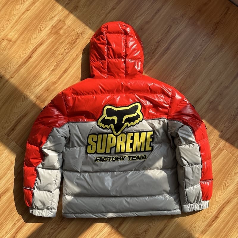 Jaqueta Supreme x Fox Racing Shiny Down Puffer White