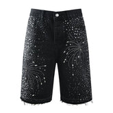 Bermuda Purple Brand Jeans Diamonds Black