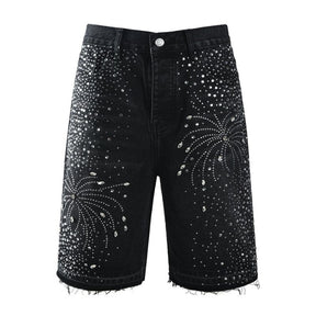 Bermuda Purple Brand Jeans Diamonds Black