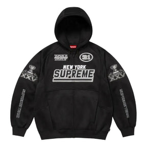 Moletom Supreme Football Zip Up Hooded Black