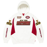 Moletom Supreme Football Zip Up Hooded White Red