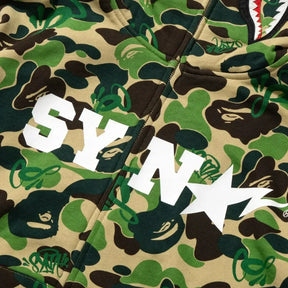 Jaqueta BAPE x SYNA By Central x Spotfy Shark Full Zip Camo Green