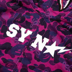 Jaqueta BAPE x SYNA By Central x Spotfy Shark Full Zip Camo Purple