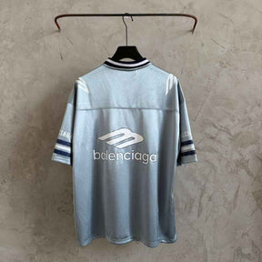 Camiseta Balenciaga Jersey V-neck Oversized Cinza