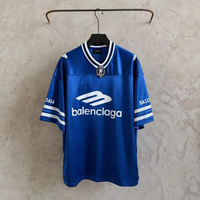 Camiseta Balenciaga Jersey V-neck Oversized Azul