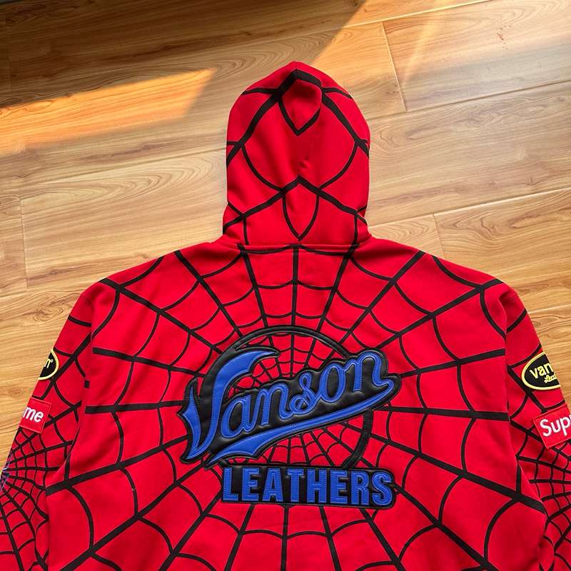 Moletom Vanson Leathers x Supreme Spider-Man Red
