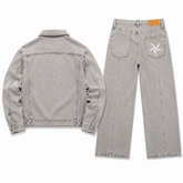 Conjunto Jeans Corteiz C-Star Denim Jeans Grey