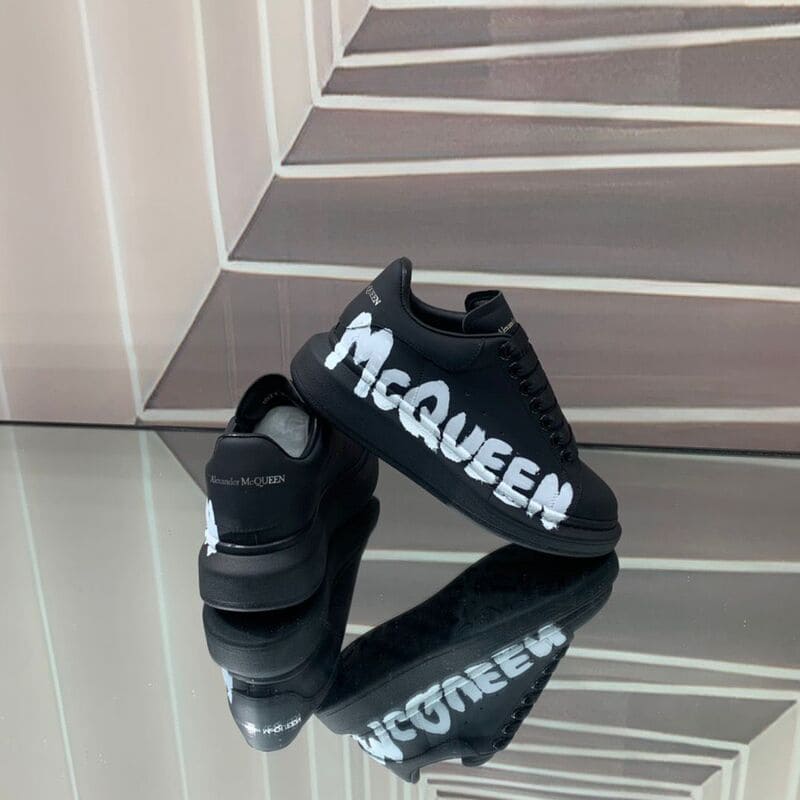 Alexander McQueen Oversized Graffiti Black White