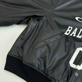 Jaqueta Balenciaga Basketball Bomber Leather Black