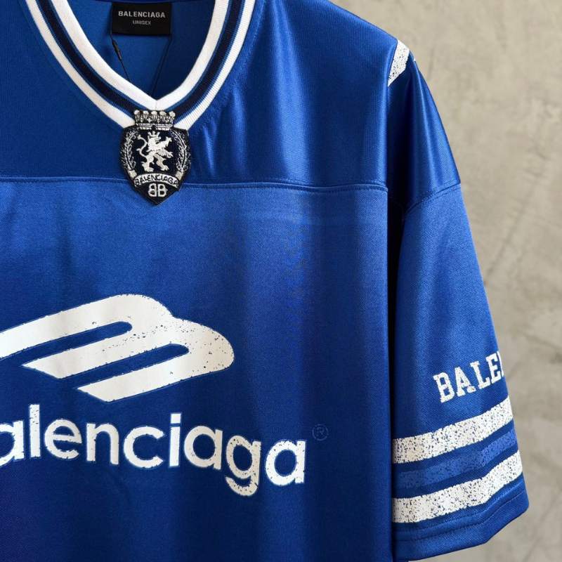 Camiseta Balenciaga Jersey V-neck Oversized Azul