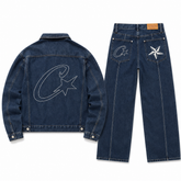 Conjunto Jeans Corteiz C-Star Denim Jeans Blue