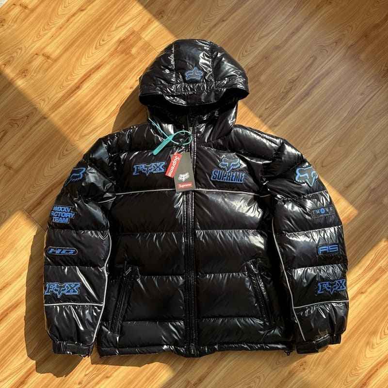 Jaqueta Supreme x Fox Racing Shiny Down Puffer Black