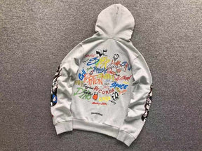 Moletom Chrome Hearts x Matty Boy Flames Cinza
