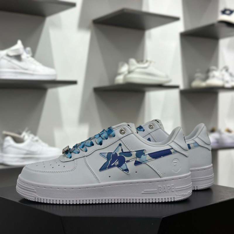 A Bathing Ape Bape Sta Low White ABC Camo Blue