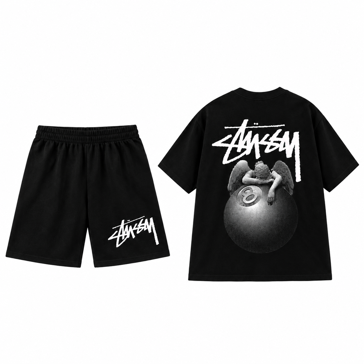 Conjunto Stussy Angel 8 Ball Tee
