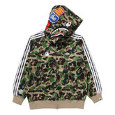 Jaqueta BAPE x Adidas Shark Track Hoodie Crew Green