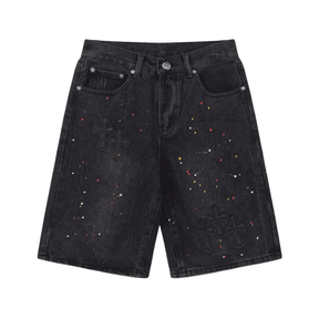 Bermuda Chrome Hearts Balck Cross Jeans