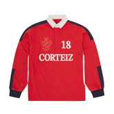 Camisa Corteiz Paneled Rugby Polo Vermelha