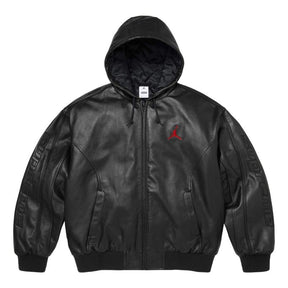 Jaqueta Air Jordan x Supreme Hooded Leather Black
