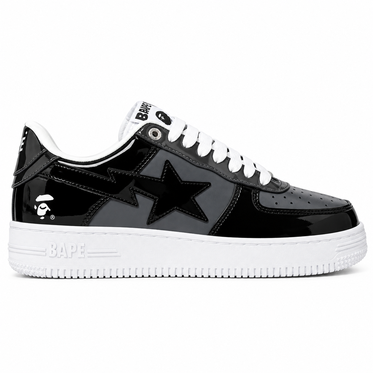 A Bathing Ape Bape Sta Low Black Grey