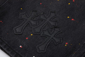 Bermuda Chrome Hearts Balck Cross Jeans