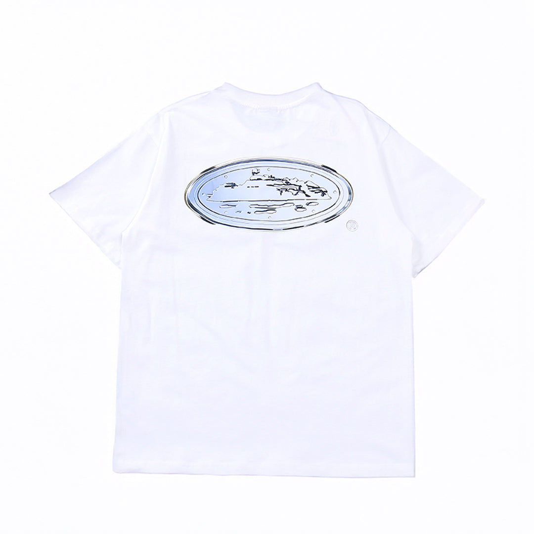 Camiseta Corteiz Logo Metallic White