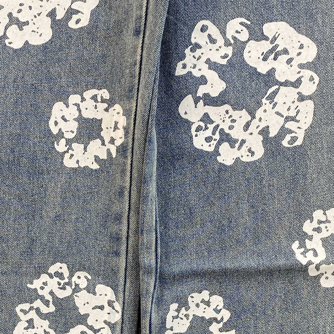 Calça Jeans Denim Tears "Cotton Wreath Light Wash" Azul