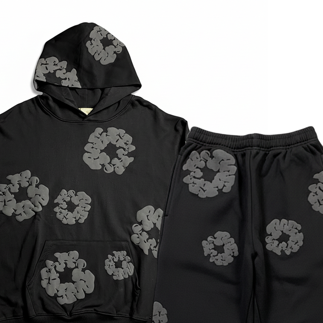 Conjunto Moletom Denim Tears Black Gray