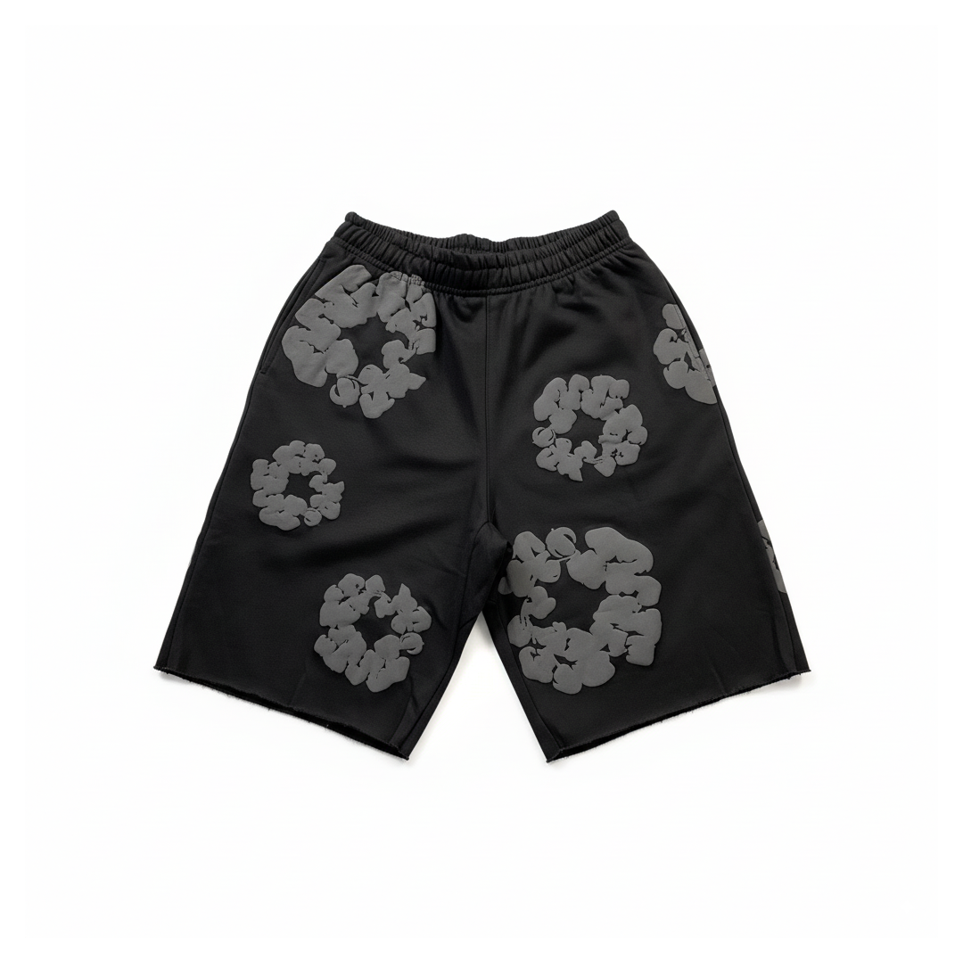Shorts Moletom Denim Tears Black Gray