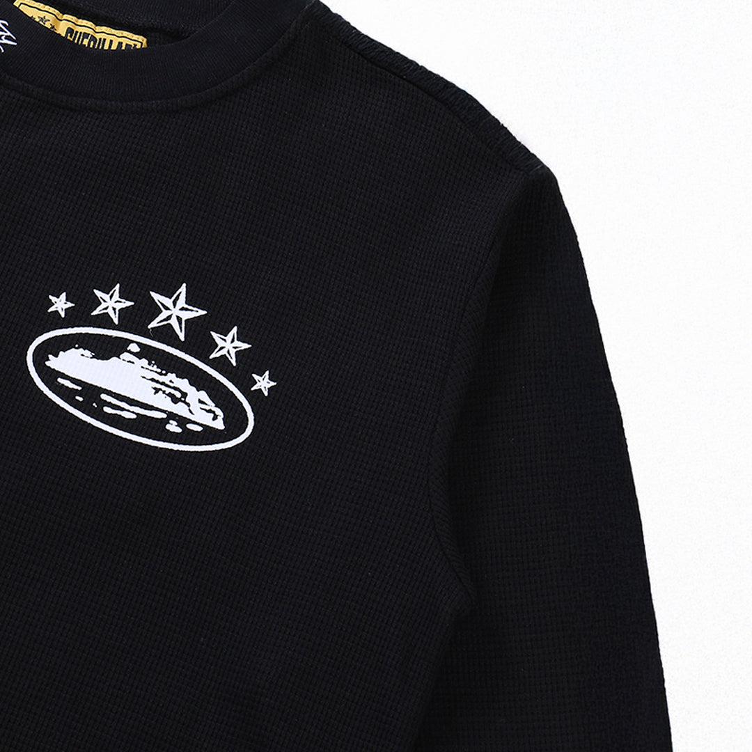 Camiseta Manga Longa Alcatraz 9 Stars Corteiz Black