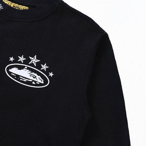 Camiseta Manga Longa Alcatraz 9 Stars Corteiz Black