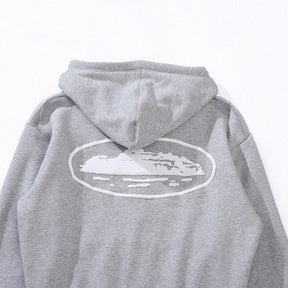 Conjunto Moletom Corteiz Logo Island Tee Cinza