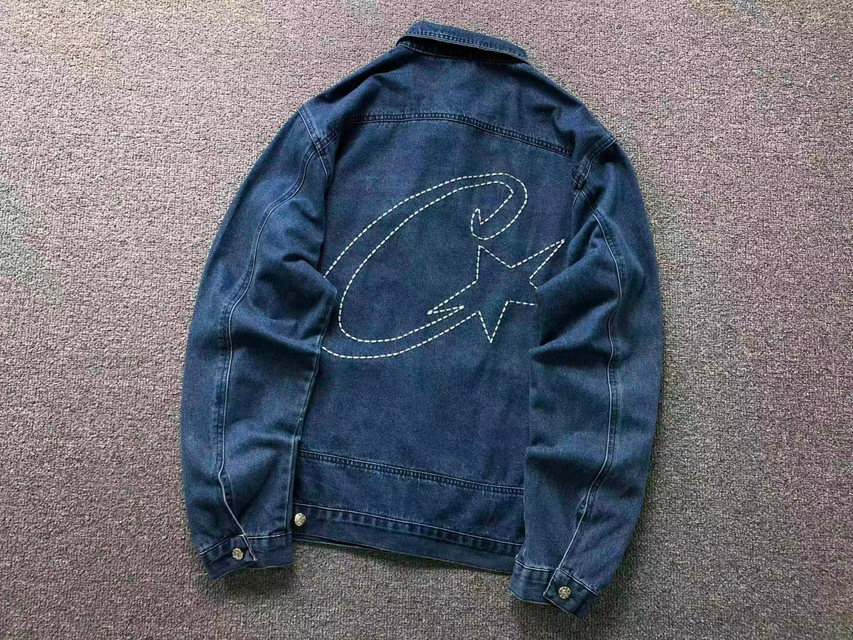Jaqueta Jeans Corteiz C-Star Denim Jeans Blue