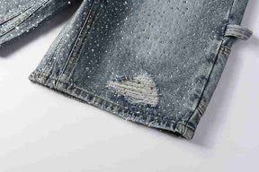 Bermuda Purple Brand Jeans Crystal Denim